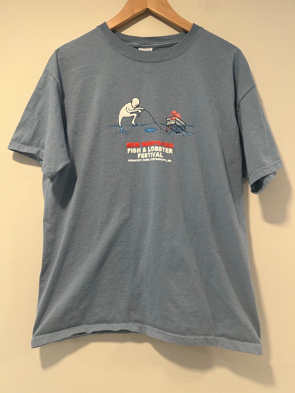 Men's T-Shirt NH Fish & Lobster Festival Prescott Park Portsmouth, NH Large JL